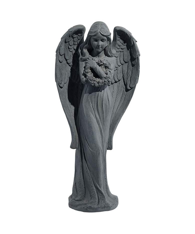 Standing Angel 25" High Faux Greystone Indoor-Outdoor Statue