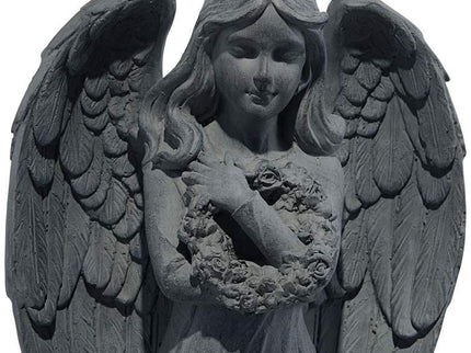 Standing Angel 25" High Faux Greystone Indoor-Outdoor Statue