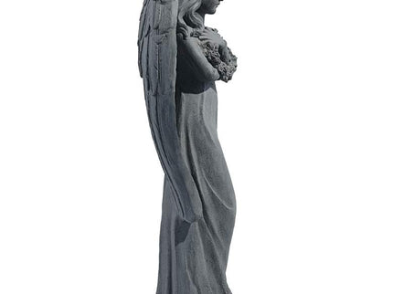 Standing Angel 25" High Faux Greystone Indoor-Outdoor Statue