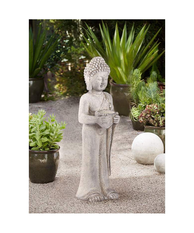 Standing Buddha 32" High Gray Indoor-Outdoor Statue