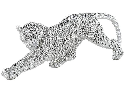Studio 55D Silver Prowling Leopard 17 1/2" Wide Accent Sculpture