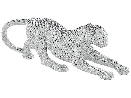 Studio 55D Silver Prowling Leopard 17 1/2" Wide Accent Sculpture
