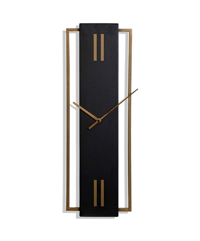 Stylecraft Slim Time 24" Modern Black and Bronze Metal Wall Clock