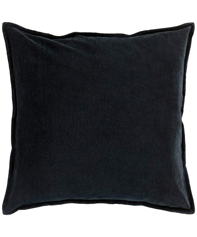 Surya Cotton Velvet Black 18" Square Decorative Throw Pillow