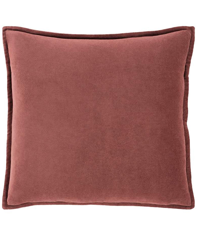 Surya Cotton Velvet Rust 18" Square Decorative Throw Pillow