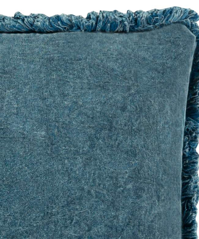 Surya Washed Cotton Velvet Denim 20" Square Throw Pillow