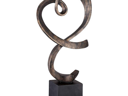Swirling Heart 17 1/4" High Brushed Nickel Modern Sculpture