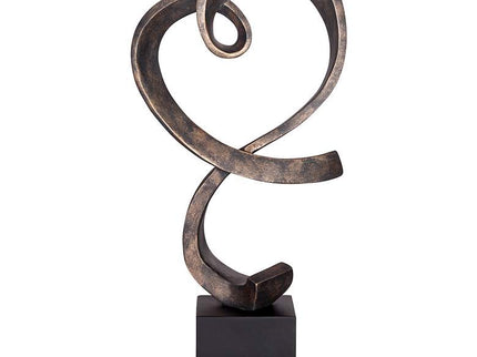 Swirling Heart 17 1/4" High Brushed Nickel Modern Sculpture