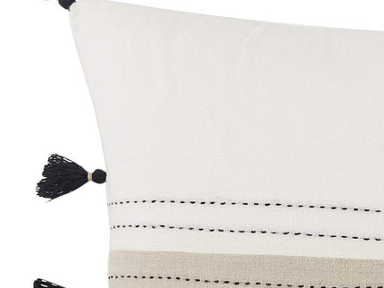 Taiga Yamanik White and Beige Stripes 21"x13" Throw Pillow