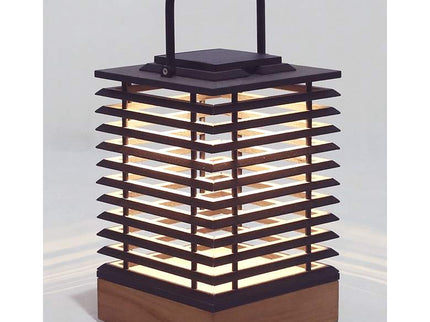 Tekura 20"H Teak Wood Motion Sensor Outdoor Solar Lantern