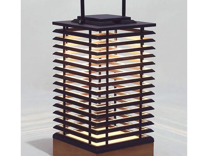 Tekura 23 1/2" High Teak Wood Motion Sensor Solar Lantern