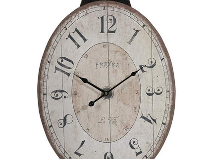 Thaddeus Antique White 17 3/4" x 29" Oval Wall Clock