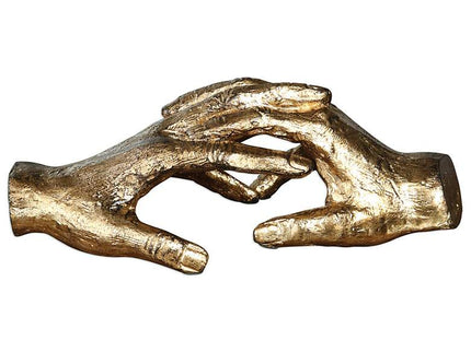 Uttermost Hold My Hand 9" Wide Antique Gold Leaf Figurine