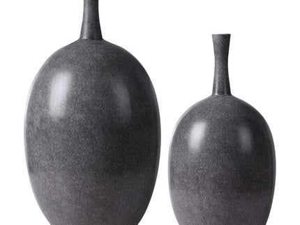 Uttermost Riordan Black and White Ceramic Vases Set of 2
