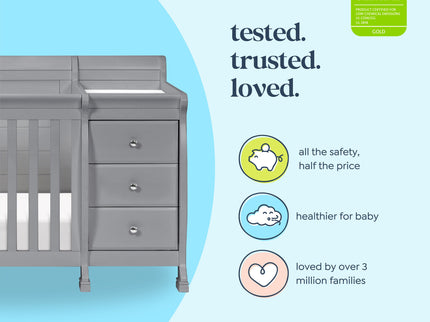 M5582G,DaVinci,Kalani 4-in-1 Convertible Crib & Changer in Grey