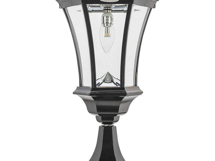 Victorian Bulb Black Solar LED Motion Sensor Outdoor Light