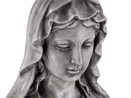 Virgin Mary Gray Stone 29" High Outdoor Statue