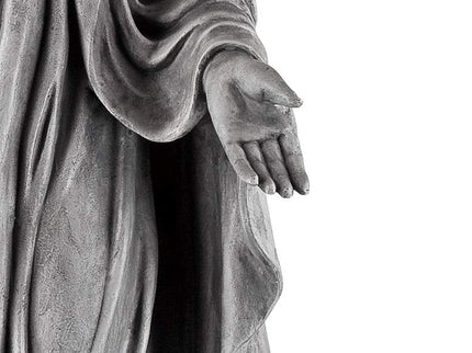 Virgin Mary Gray Stone 29" High Outdoor Statue