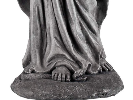 Virgin Mary Gray Stone 29" High Outdoor Statue