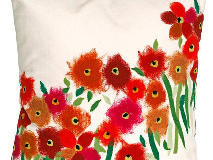 Visions III Poppies Red 20" Square Indoor-Outdoor Pillow