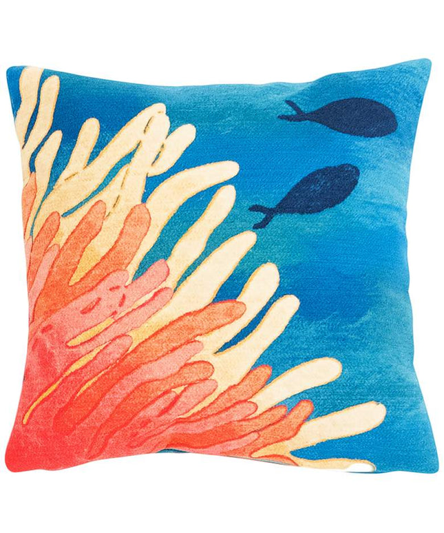 Visions III Reef and Fish 20" Square Indoor-Outdoor Pillow