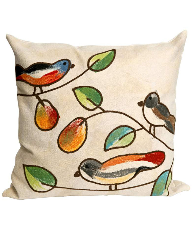 Visions III Song Birds Cream 20" Indoor-Outdoor Pillow