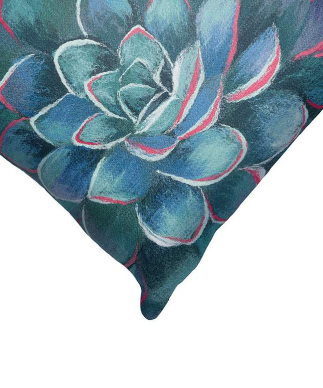 Visions III Succulent Blue 20" Square Indoor-Outdoor Pillow