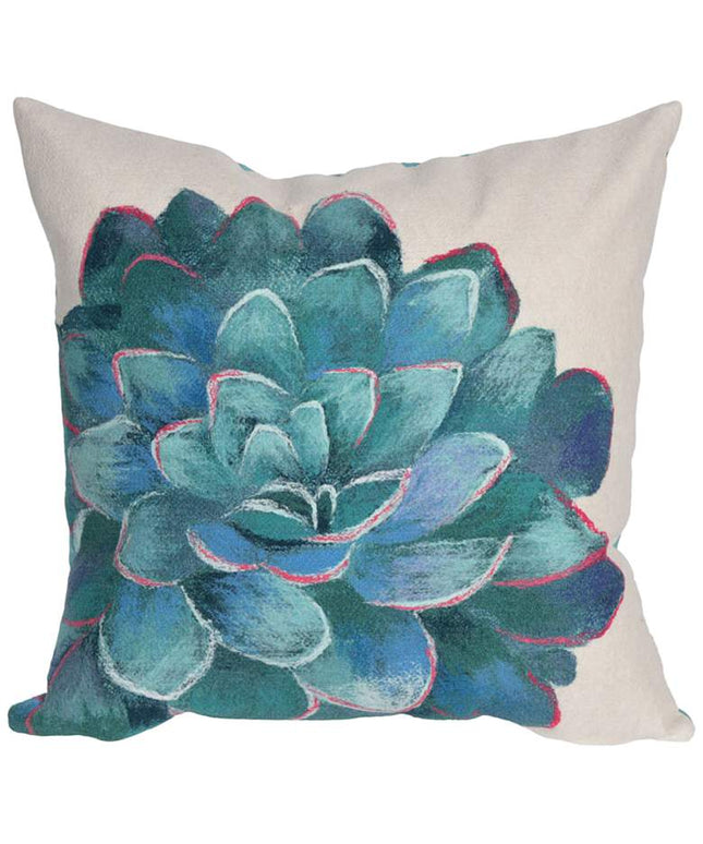 Visions III Succulent Ivory 20" Square Indoor-Outdoor Pillow