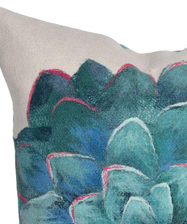 Visions III Succulent Ivory 20" Square Indoor-Outdoor Pillow