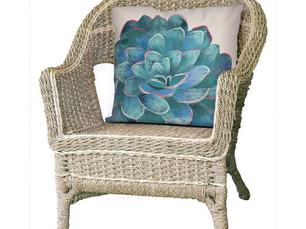 Visions III Succulent Ivory 20" Square Indoor-Outdoor Pillow