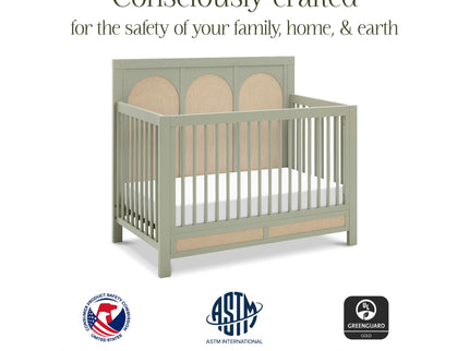 M24801FSPSEW,Namesake,Eloise 4-in-1 Convertible Crib in French Sage and Performance Sand Eco-Weave