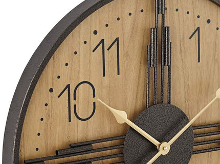 York 23.5" Round Matte Wood Antique Bronze Battery Powered Wall Clock