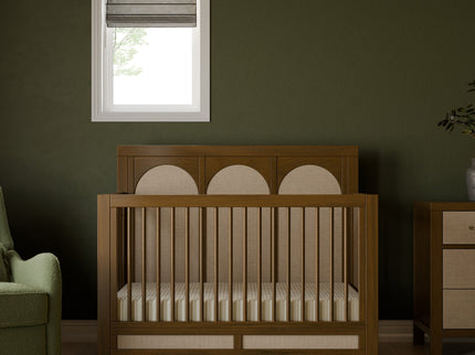 M24801NLPSEW,Namesake,Eloise 4-in-1 Convertible Crib in Natural Walnut & Performance Sand Eco-Weave