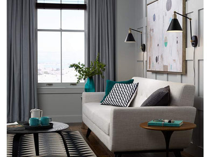 360 Lighting Wray Black and Antique Brass Plug-In Wall Lamps Set of 2