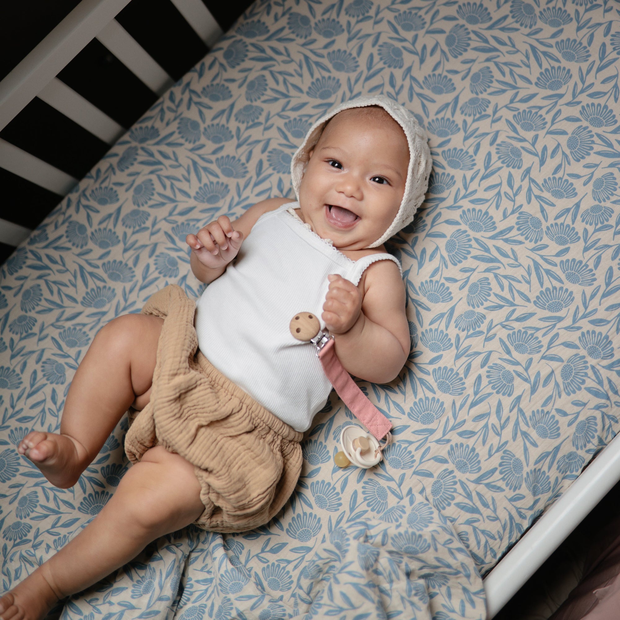 Mushie Linen Pacifier Clip 2-Pack