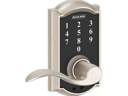 Schlage Touch Camelot Satin Nickel Touchscreen Keypad Electronic Handle Lock