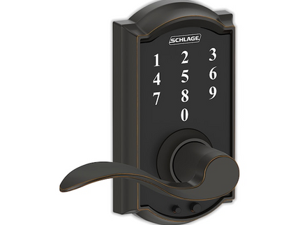 Schlage Touch Camelot Aged Bronze Touchscreen Keypad Electronic Handle Lock