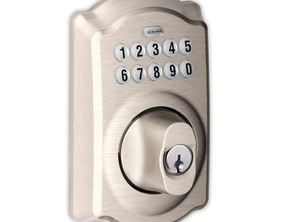 Schlage Camelot Satin Nickel Keypad Electronic Deadbolt Lock