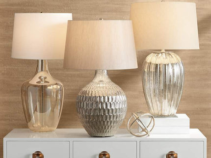 Possini Euro Ania 31" Modern Clear Champagne Glass Jar Table Lamp