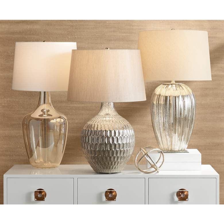 Possini Euro Ania 31" Modern Clear Champagne Glass Jar Table Lamp