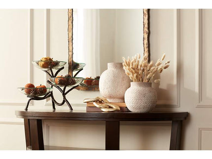 Gavora 9 3/4" High White with Rust Antique Decorative Vase