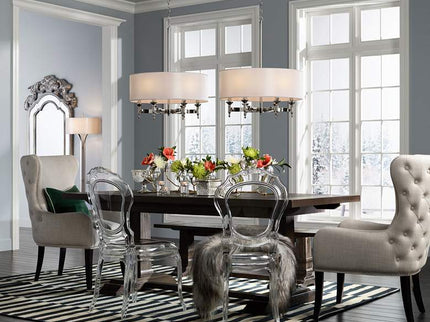 Twig 8" Wide Cast Brass and Clear Glass Bud Vase