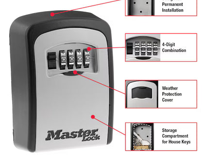 Master Lock Wall Mount Combination Dials Lock Box