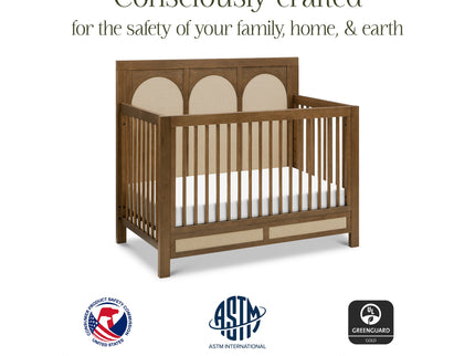 M24801NLPSEW,Namesake,Eloise 4-in-1 Convertible Crib in Natural Walnut & Performance Sand Eco-Weave