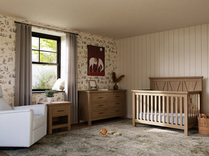 B14516DF,Monogram by Namesake,Emory Farmhouse 6-Drawer Dresser in Driftwood