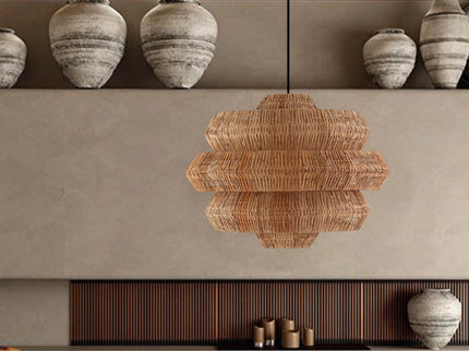 Rattia Multi-Tiered Honeycomb-Shaped Pendant Light
