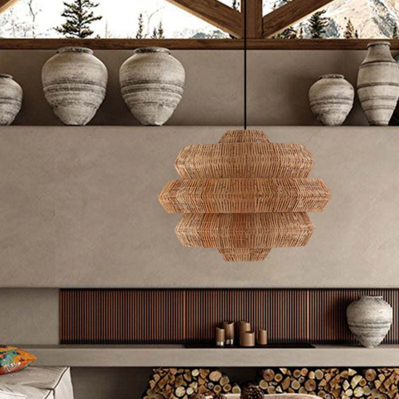 Rattia Multi-Tiered Honeycomb-Shaped Pendant Light