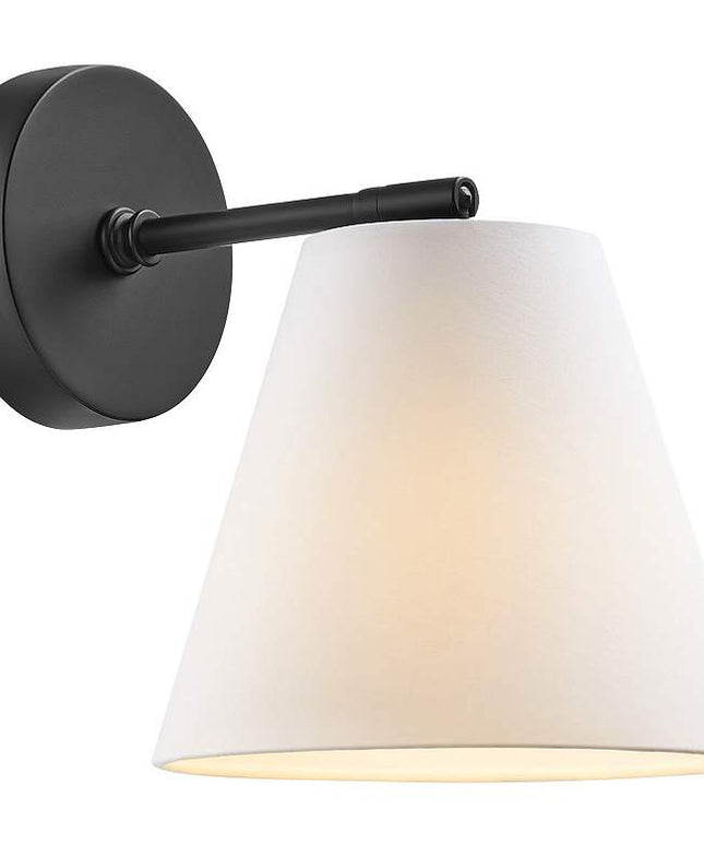 1-Light Wall Sconce in Matte Black (Set of 2)