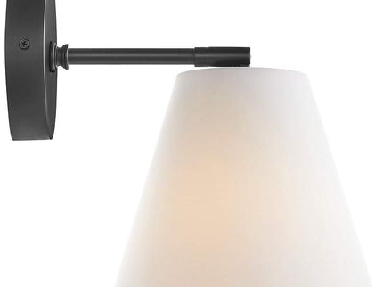 1-Light Wall Sconce in Matte Black (Set of 2)