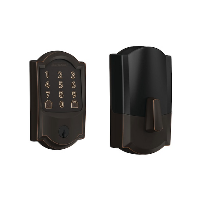 Schlage Encode Camelot Aged Bronze Smart Wi-Fi and Bluetooth Touchscreen Keypad Electronic Deadbolt Lock